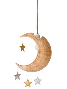Kinderzimmer Lampenschirm MOND aus Rattan