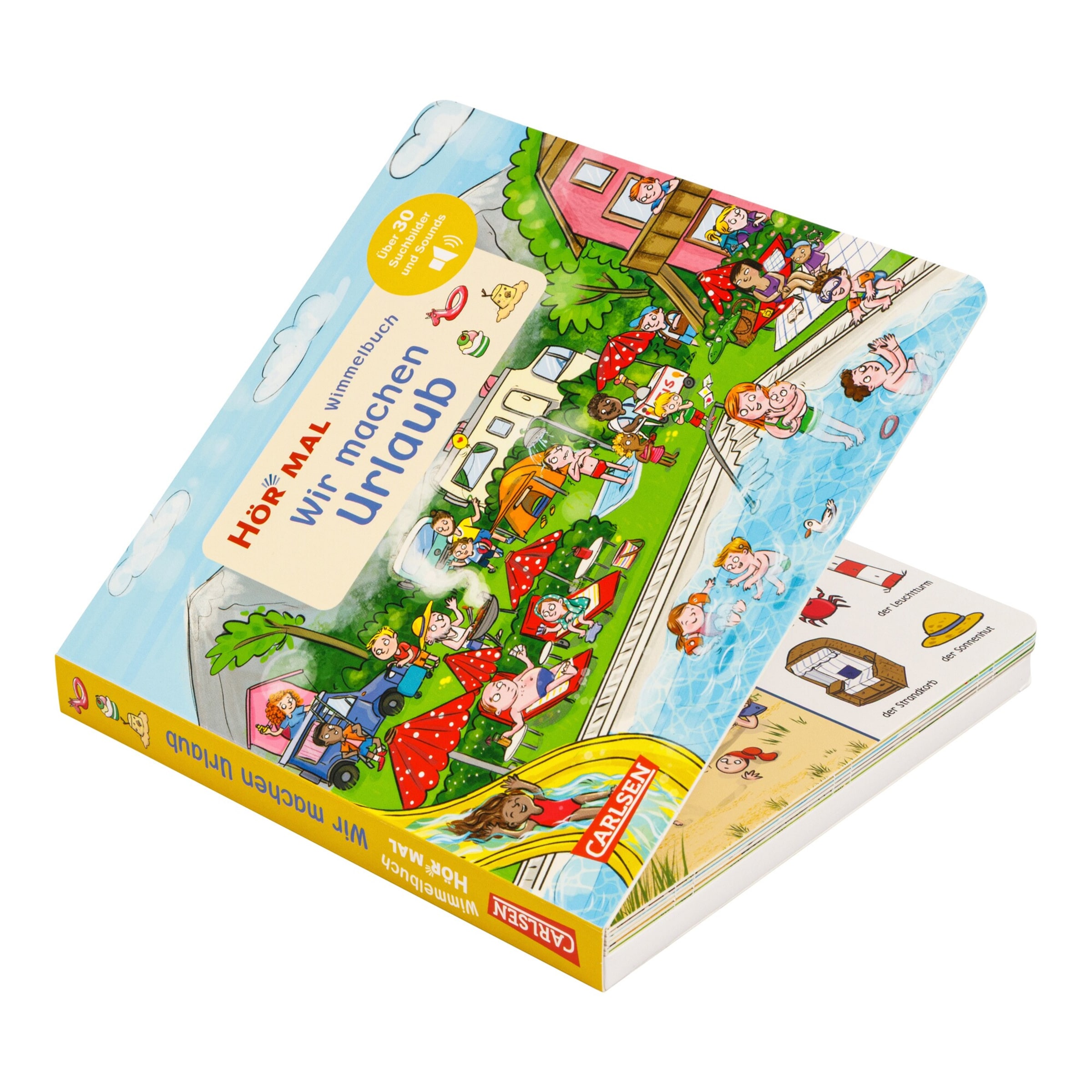 Carlsen Verlag Hör mal (Soundbuch) Wimmelbuch: Wir machen Urlaub