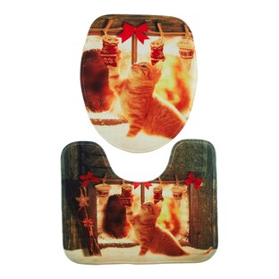 Parure WC « Chatons de Noël », 2 pièces