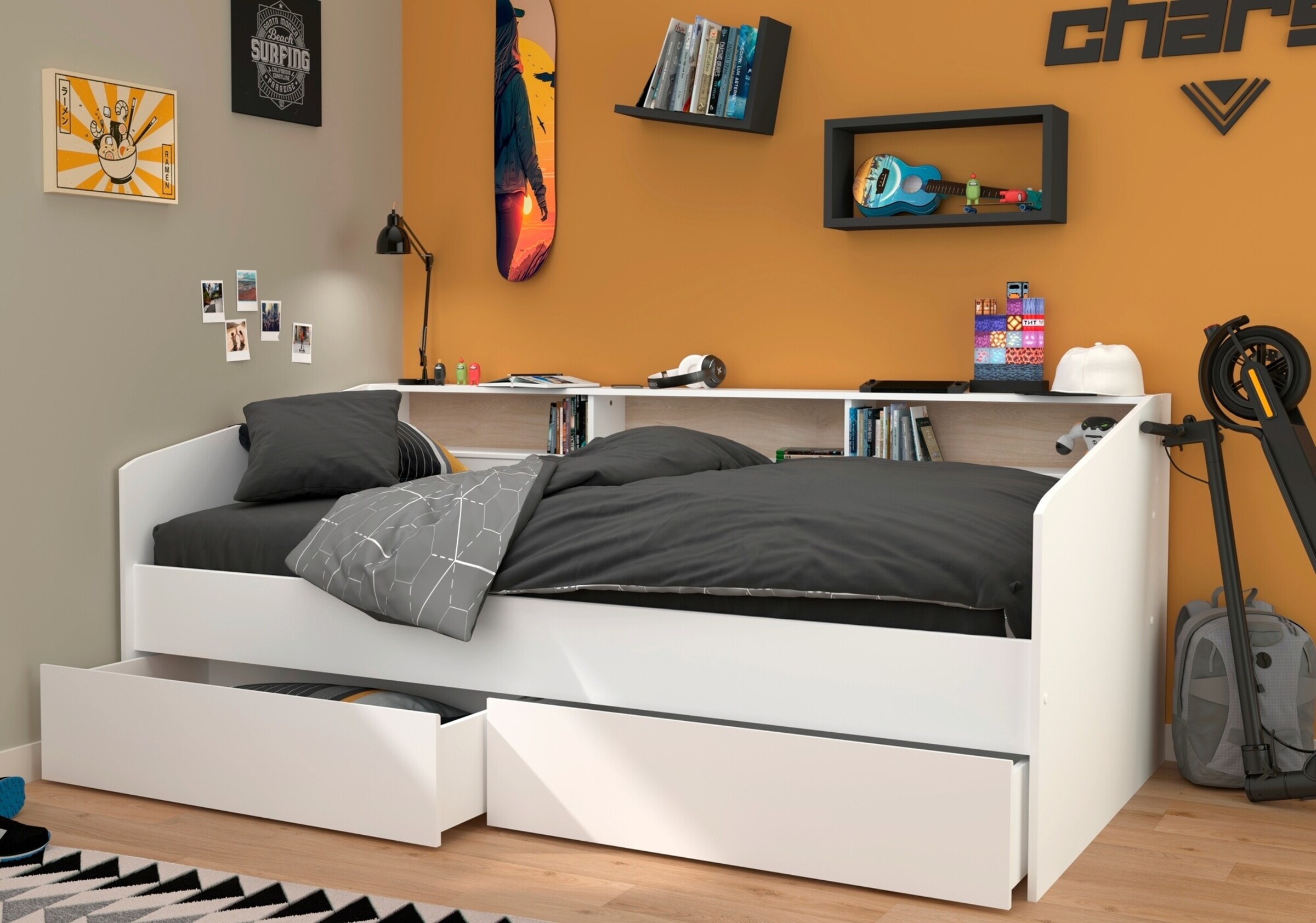 Parisot Kinder Stauraumbett "Sleep 4" Weiß