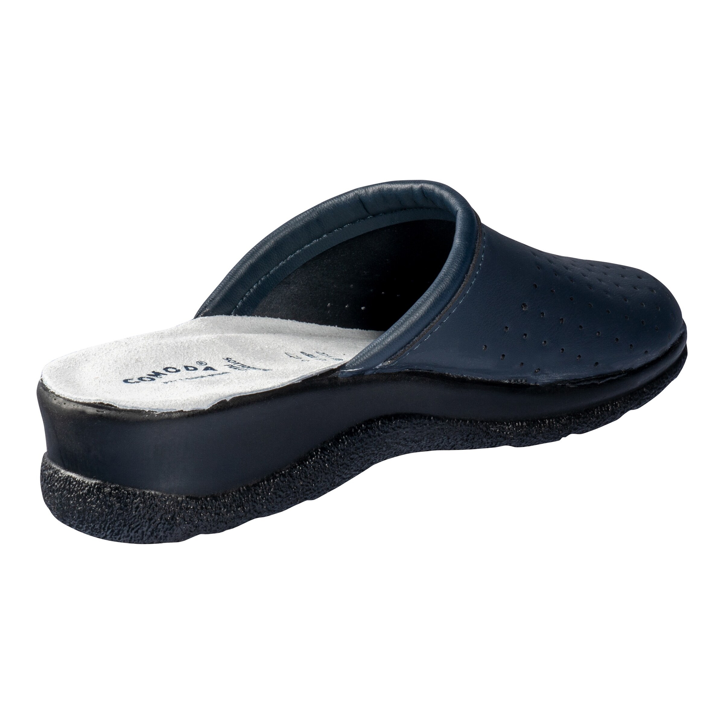 Mules en cuir homme bleu