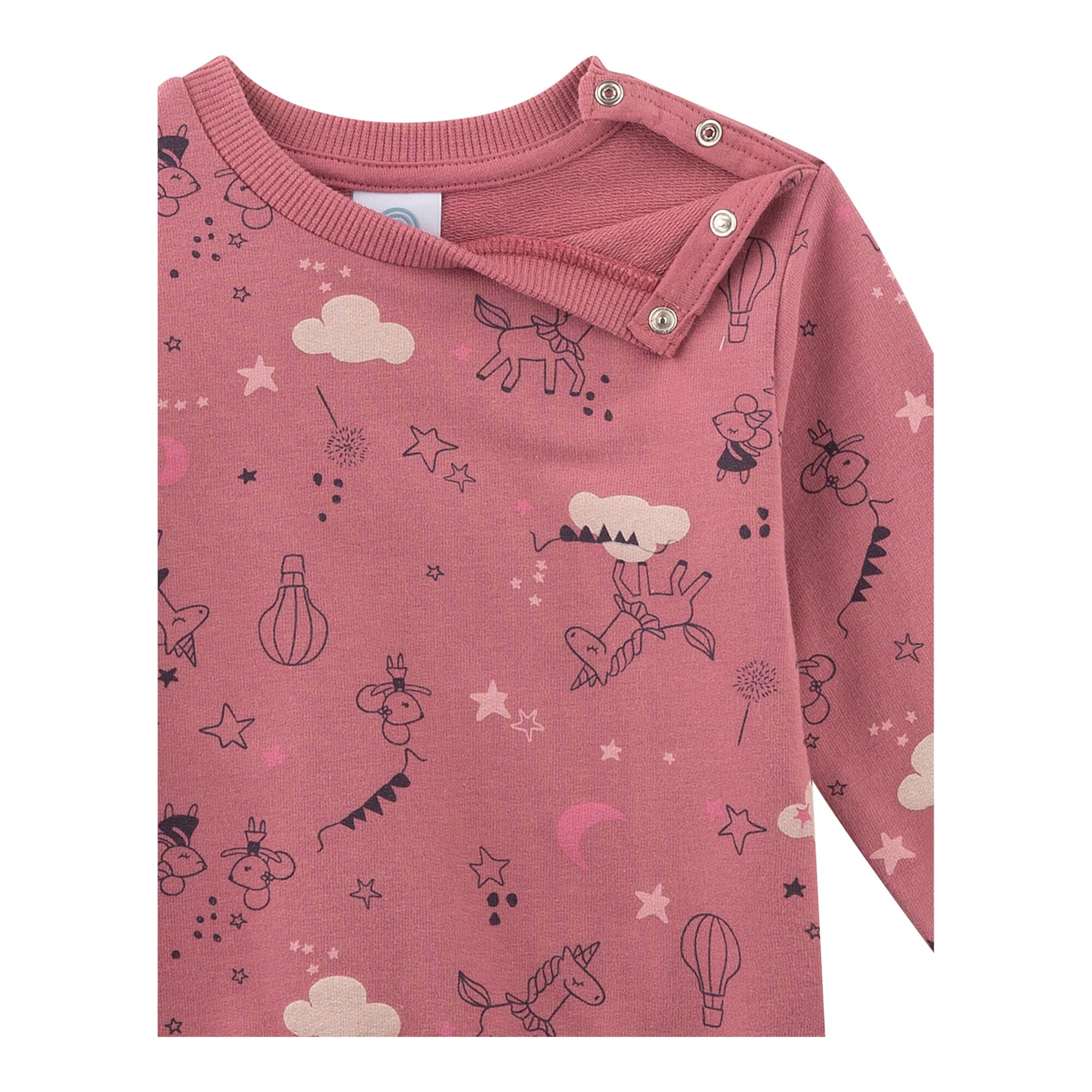 Sanetta Sweatshirt Mäuse Einhörner dunkelrosa