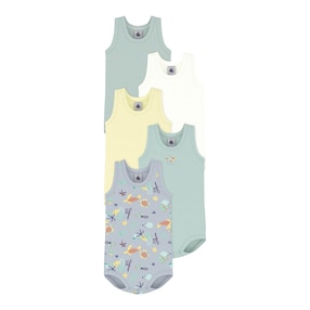Lot de 5 bodys sans manches rayures océan