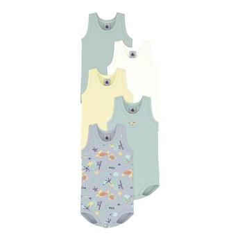 5er-Pack Bodys ohne Arm Ringel Ozean
