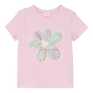 T-Shirt Pailletten-Blume