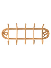 Wandgarderobe aus Rattan mit 5 Kleiderhaken, Kinderzimmer