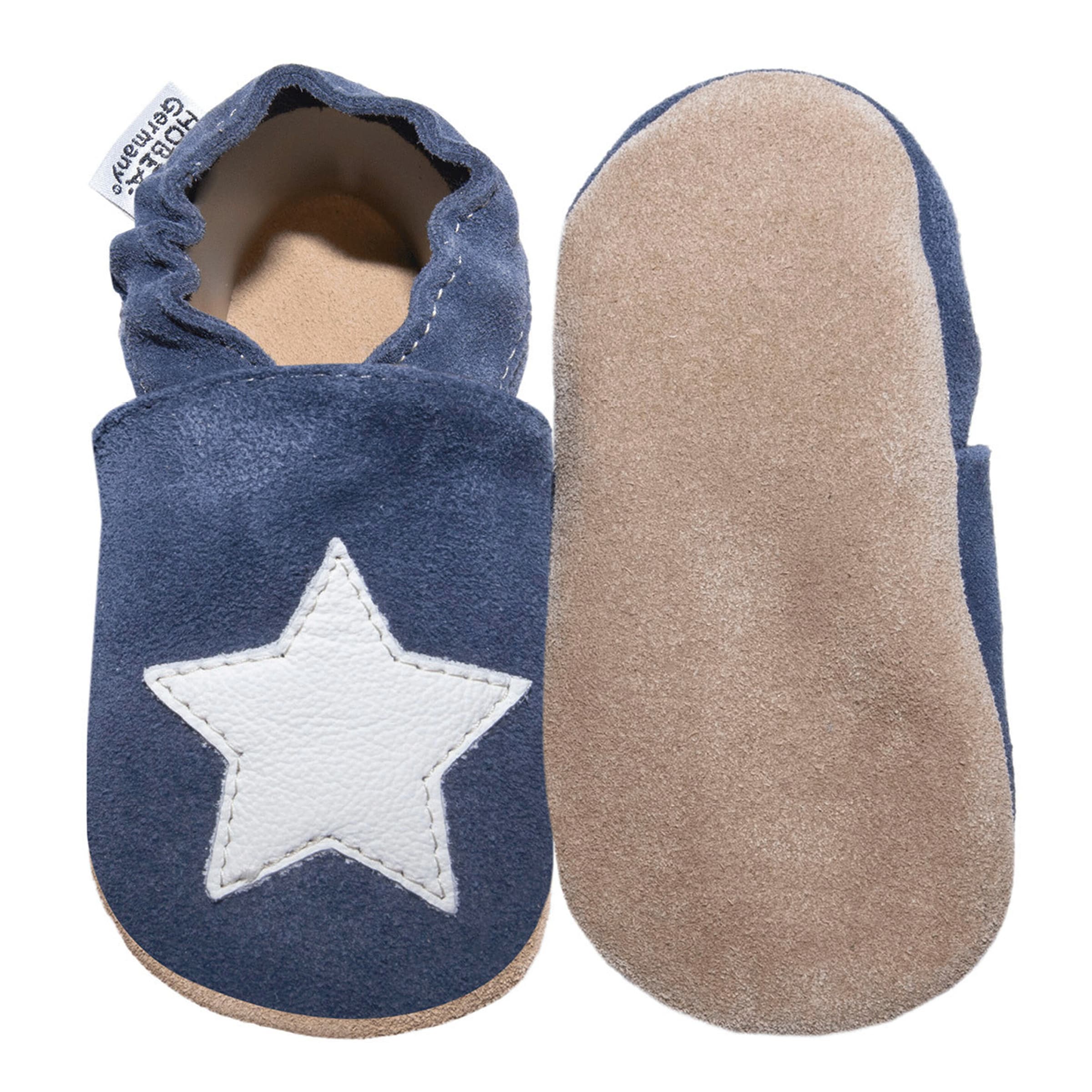 Hobea-Germany Krabbelschuhe blau mit weißem Stern