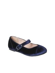 Mädchen Velours-Ballerinas mit Anziehtrick