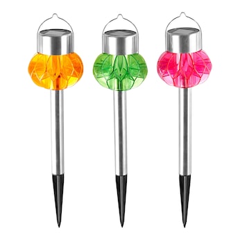 Lampes solaires colorées, 3 pièces