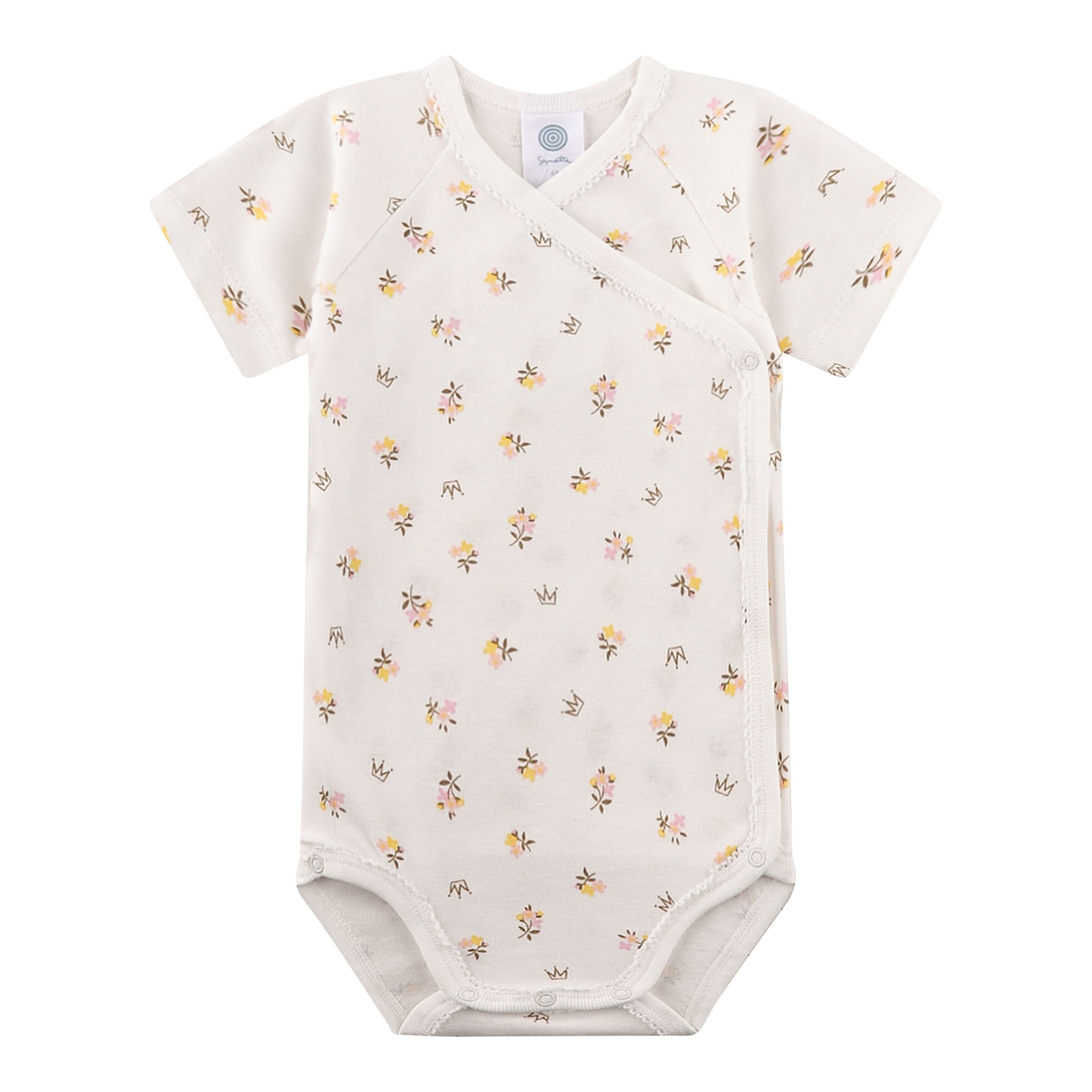 2er-Pack Wickelbodys kurzarm Blumen