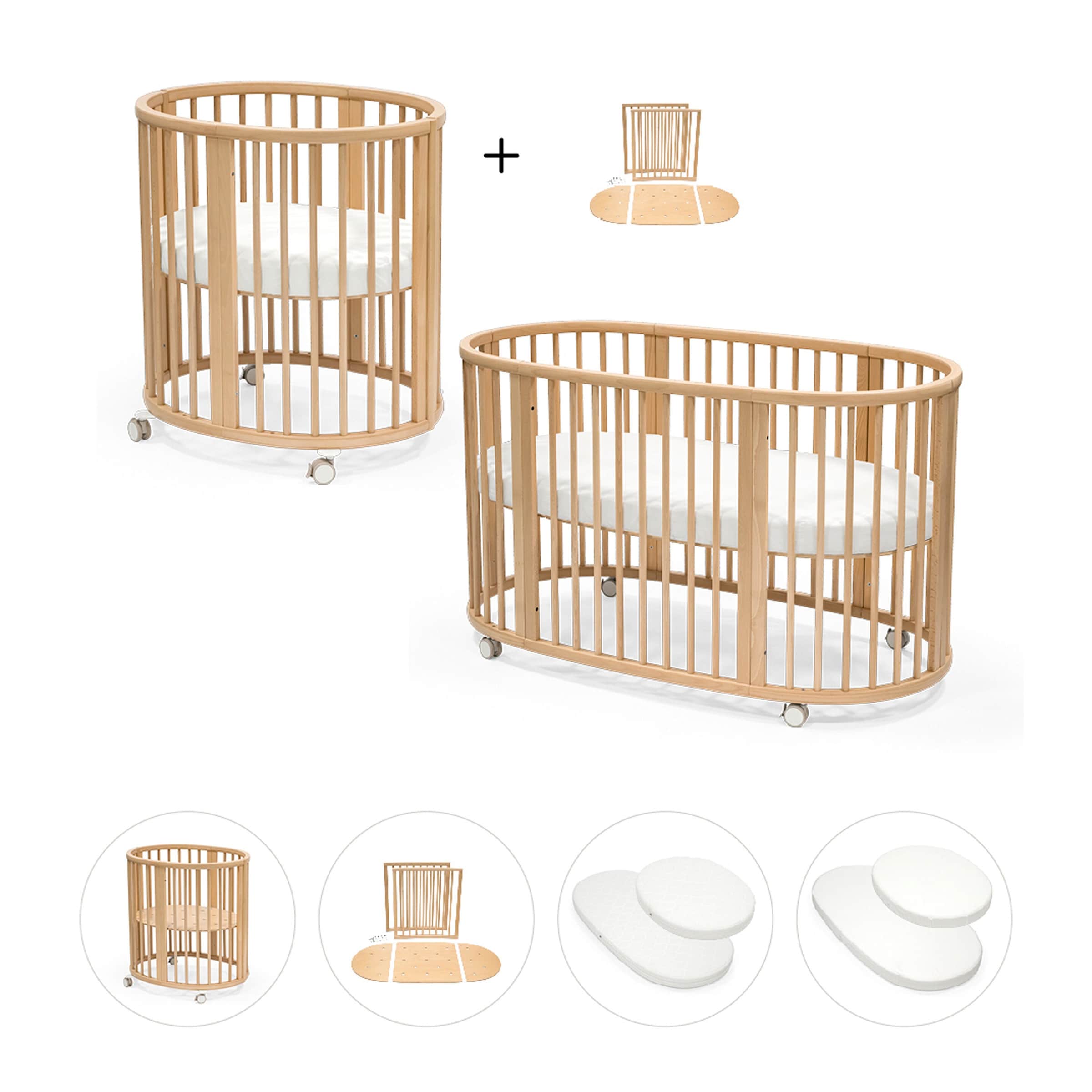 Stokke® Sleepi™ Bundle Sleepi Mini inkl. Umbausatz, 2 Matratzen und 2 Spannbetttüchern