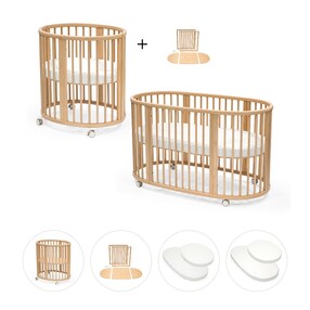 Bundle Sleepi Mini inkl. Umbausatz, 2 Matratzen und 2 Spannbetttüchern