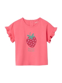 Bio-Kollektion: Baby T-Shirt mit Volantärmeln und Frucht-Motiv