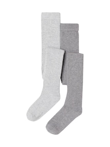 2er-Pack Mädchen Strumpfhosen, Rippenstrick