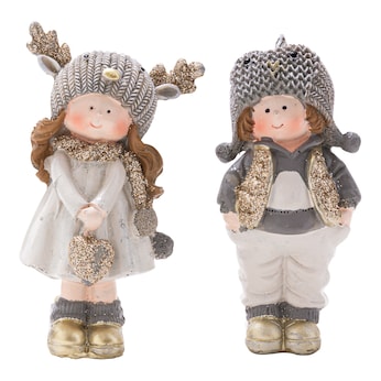 Dekofiguren "Winter-Kinder", 2 Stück