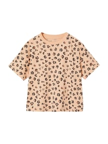 Bedrucktes Mädchen T-Shirt, leichte Oversized-Form