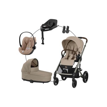 Kombikinderwagen Balios S Lux Travel-Set inkl. Babyschale Cloud G und Isofix-Basis Base G