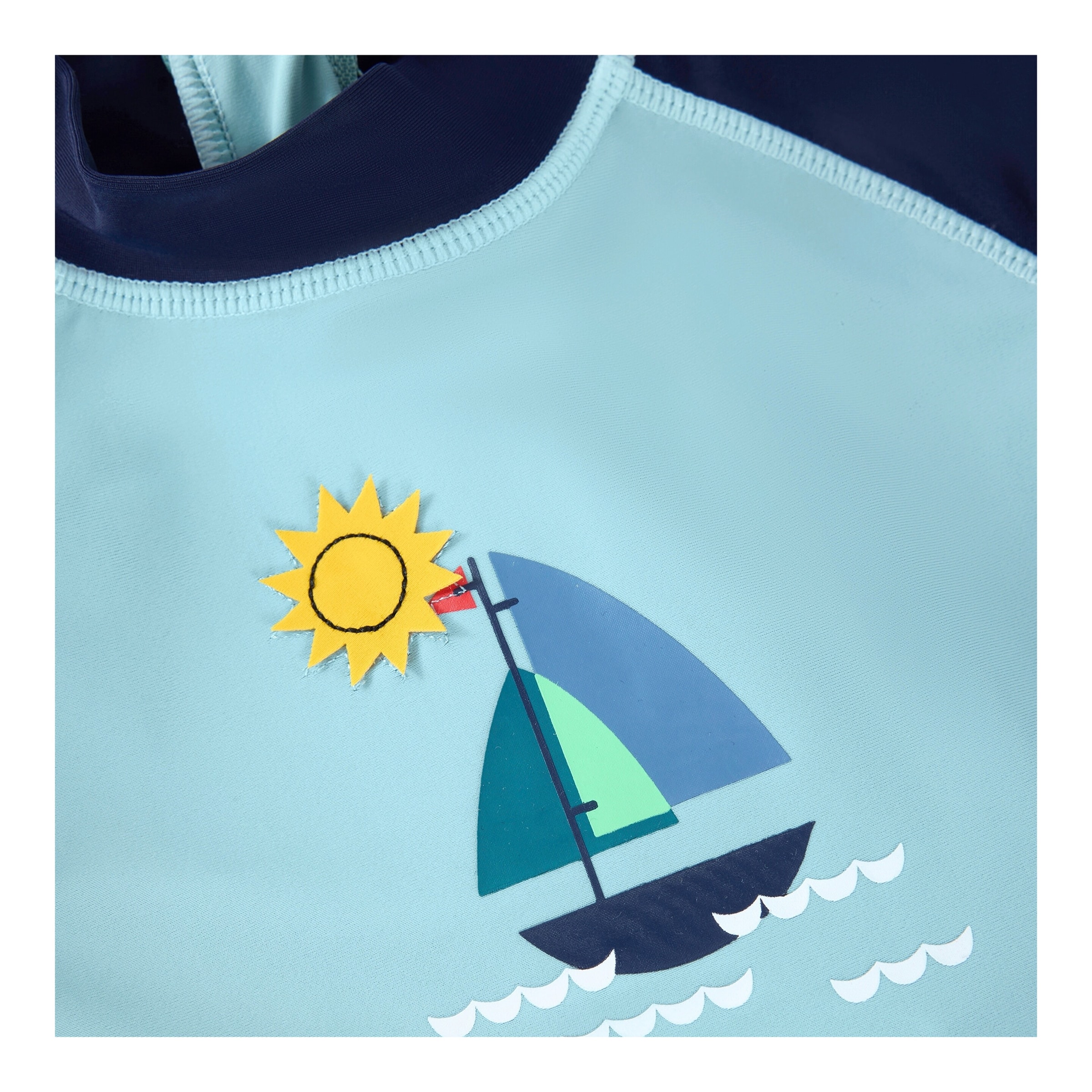 Badeshirt langarm mit UV-Schutz Segelboot