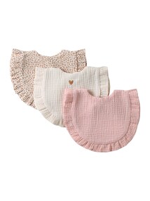 3er-Pack Baby Lätzchen mit Rüschen, Boho-Stil