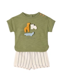 Baby-Set: Pikee-Shirt & Shorts Jungen, Baumwolle