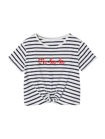 T?Shirt Mädchen mit Zierknoten am Saum