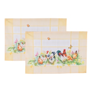 Set placemats “Kippen”, 2 stuks