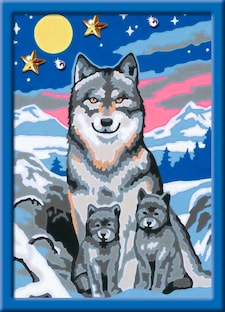 Süße Wolfsfamilie