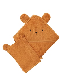 Bio-Kollektion: Baby-Set aus Badetuch und Waschhandschuh