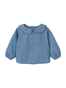 Baby Jeansbluse mit gerüschtem Kragen