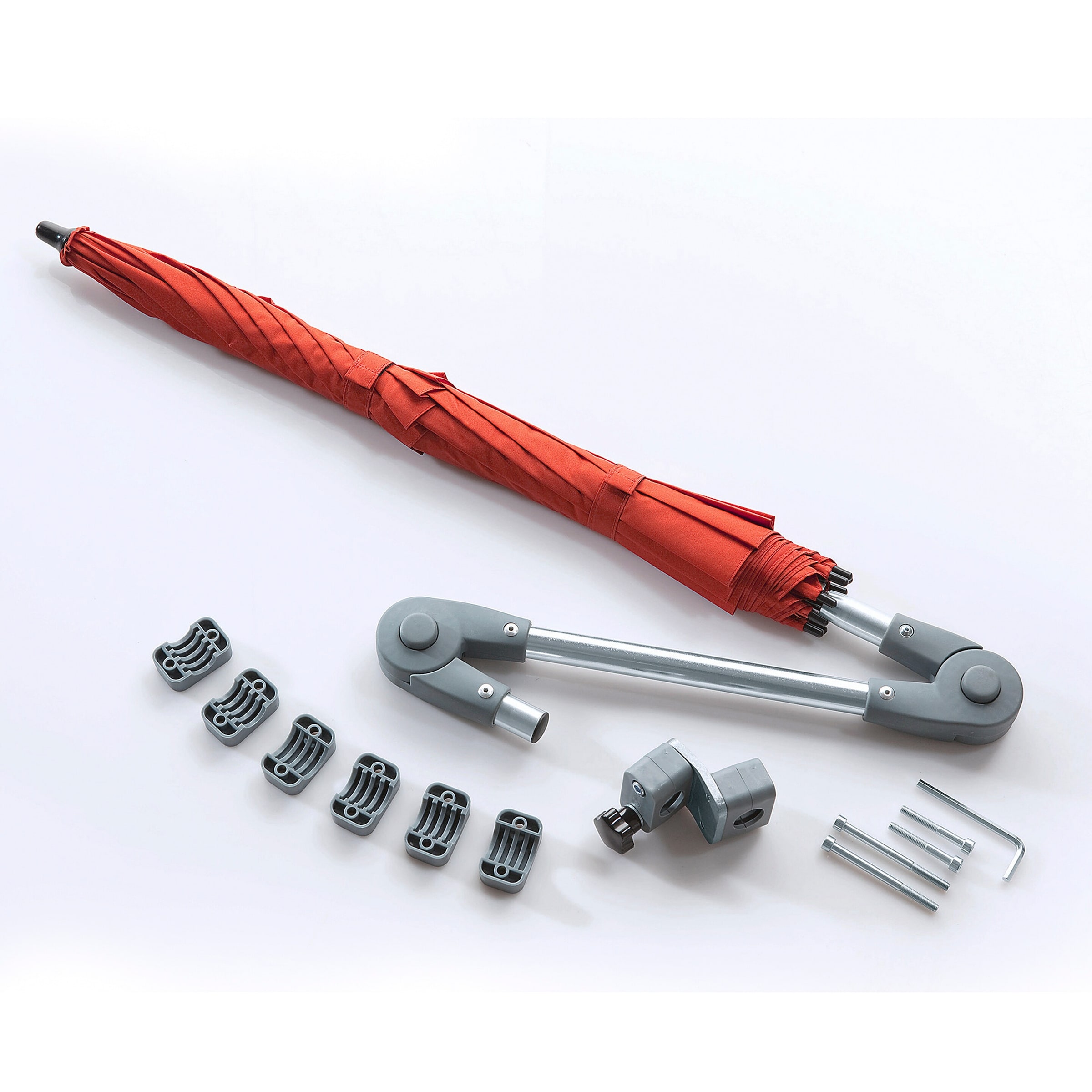 Adapter für Rollatorschirm grau