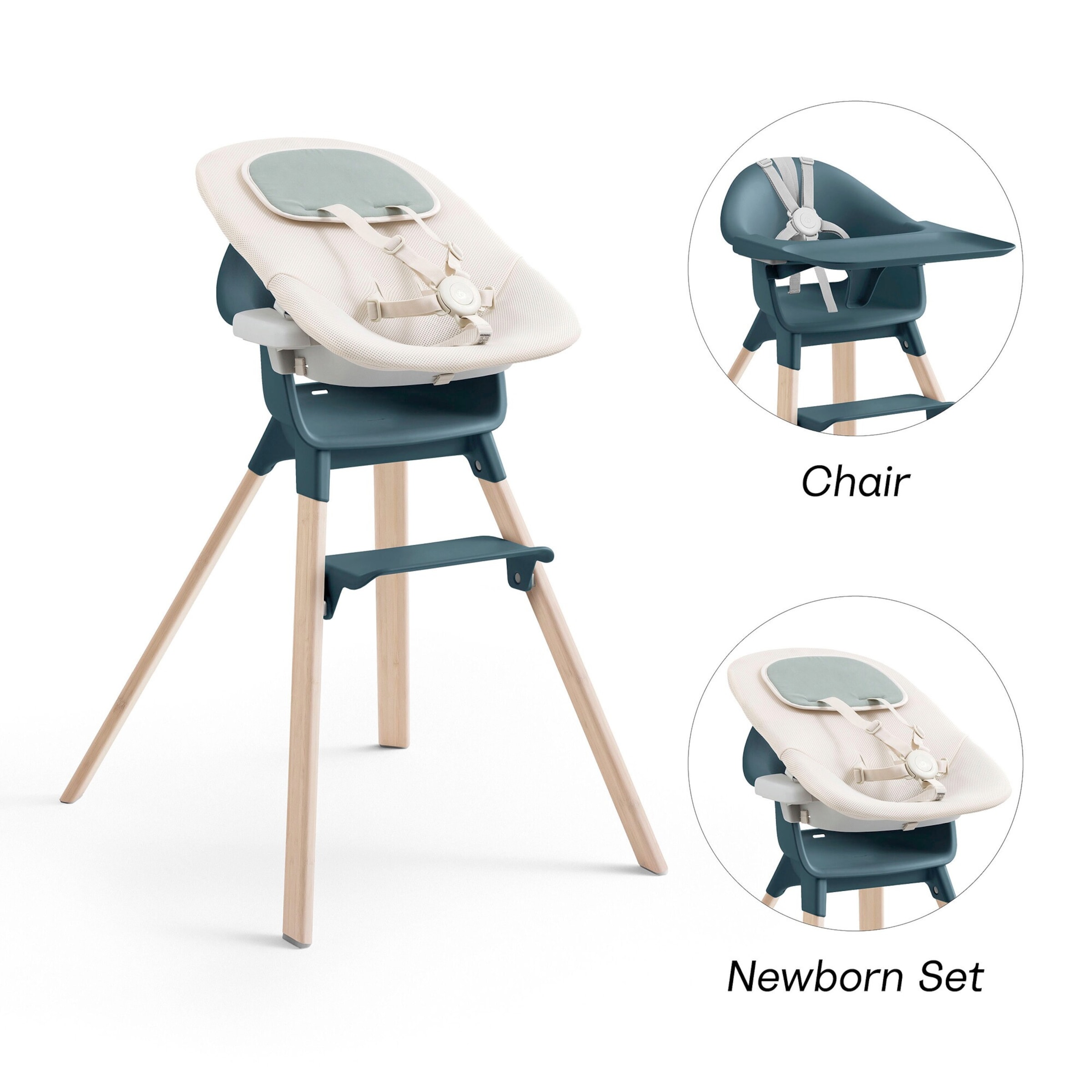 Stokke® Clikk™ Bundle Hochstuhl Bambus inkl. Newbornset