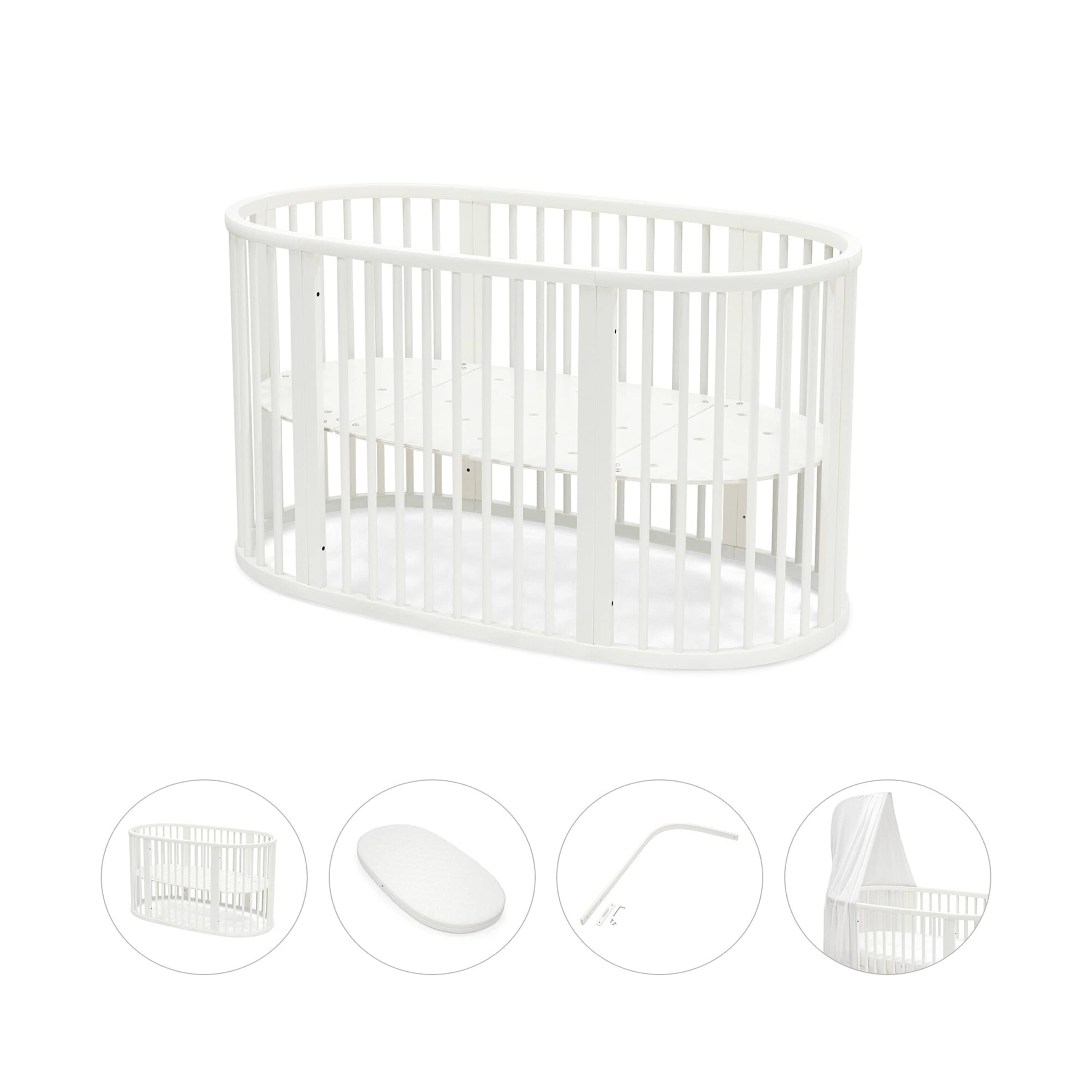 Stokke® Sleepi™ Bundle Sleepi V3 inkl. Matratze und Spannbetttuch, Himmelstange und Himmel