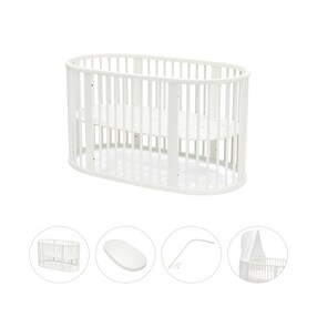 Bundle Sleepi V3 inkl. Matratze und Spannbetttuch, Himmelstange und Himmel
