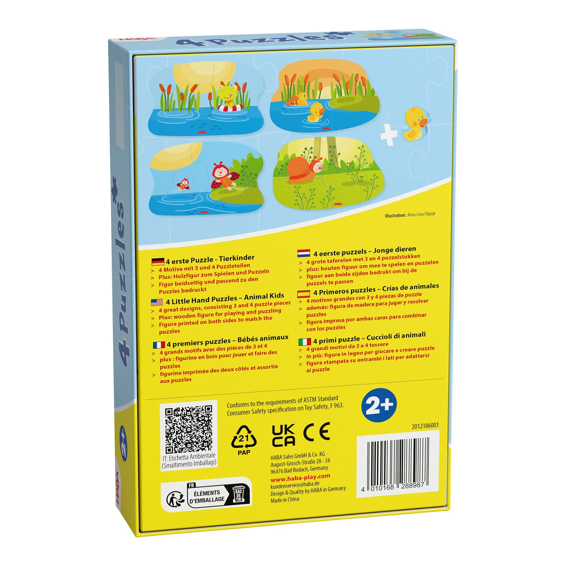 4 erste Puzzles - Tierkinder