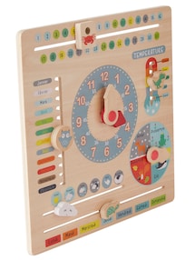 Kinder Lernuhr mit Kalender, Holz FSC®