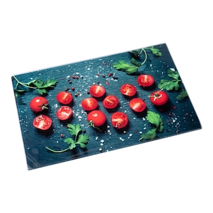 Planche à découper en verre «Tomates»