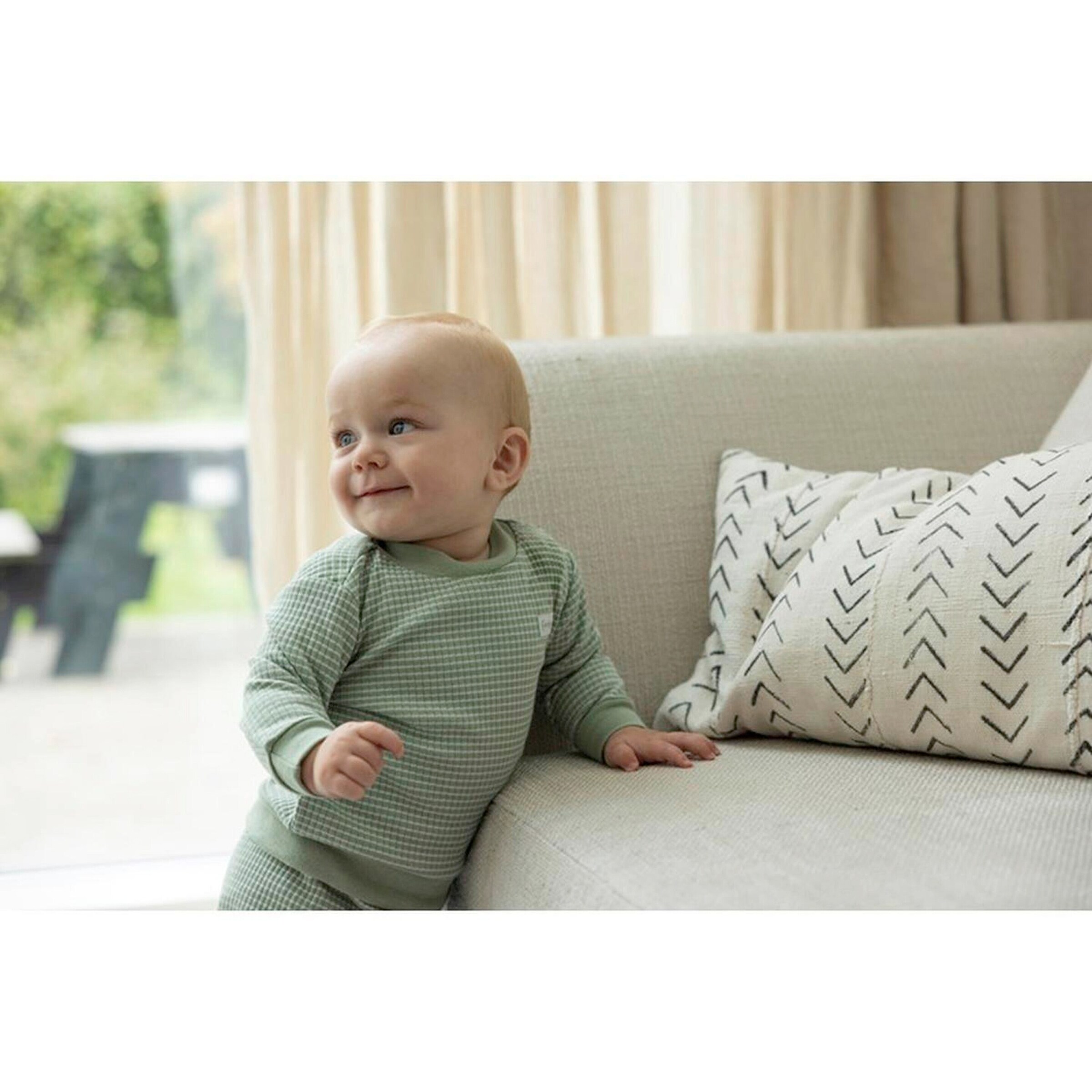 Thumbnail - Feetje 2-tlg. Set Sweatshirt und Jogginghose Waffelpiqué-Optik