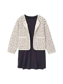 Mädchen-Set: Wattierte Jacke & Kleid