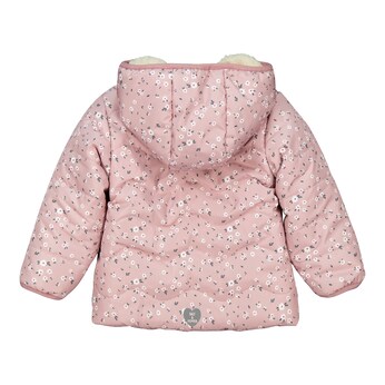 Steppjacke mit Kapuze Plüschfutter Blumen