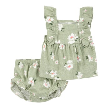 2-tlg. Set Top und Shorts Blumen