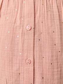 Musselinbluse für Schwangerschaft & Stillzeit, Goldtupfen