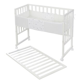 Stuben- & Beistellbett 3in1 mit Barriere  Sternenzauber grau safe asleep®