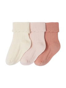 3er-Pack Baby Socken mit Wellen-Umschlag