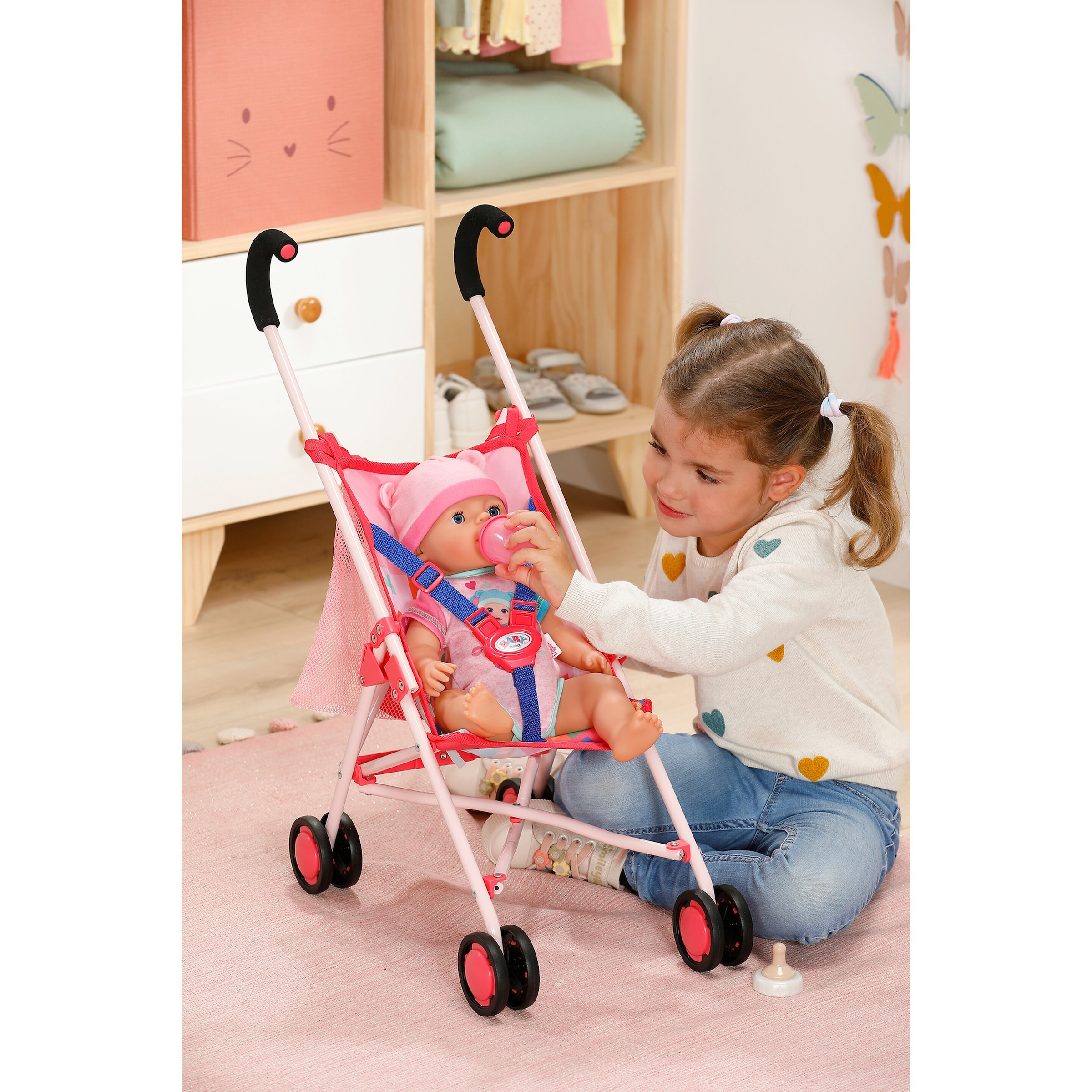 Puppen Kinderwagen mit Tasche
