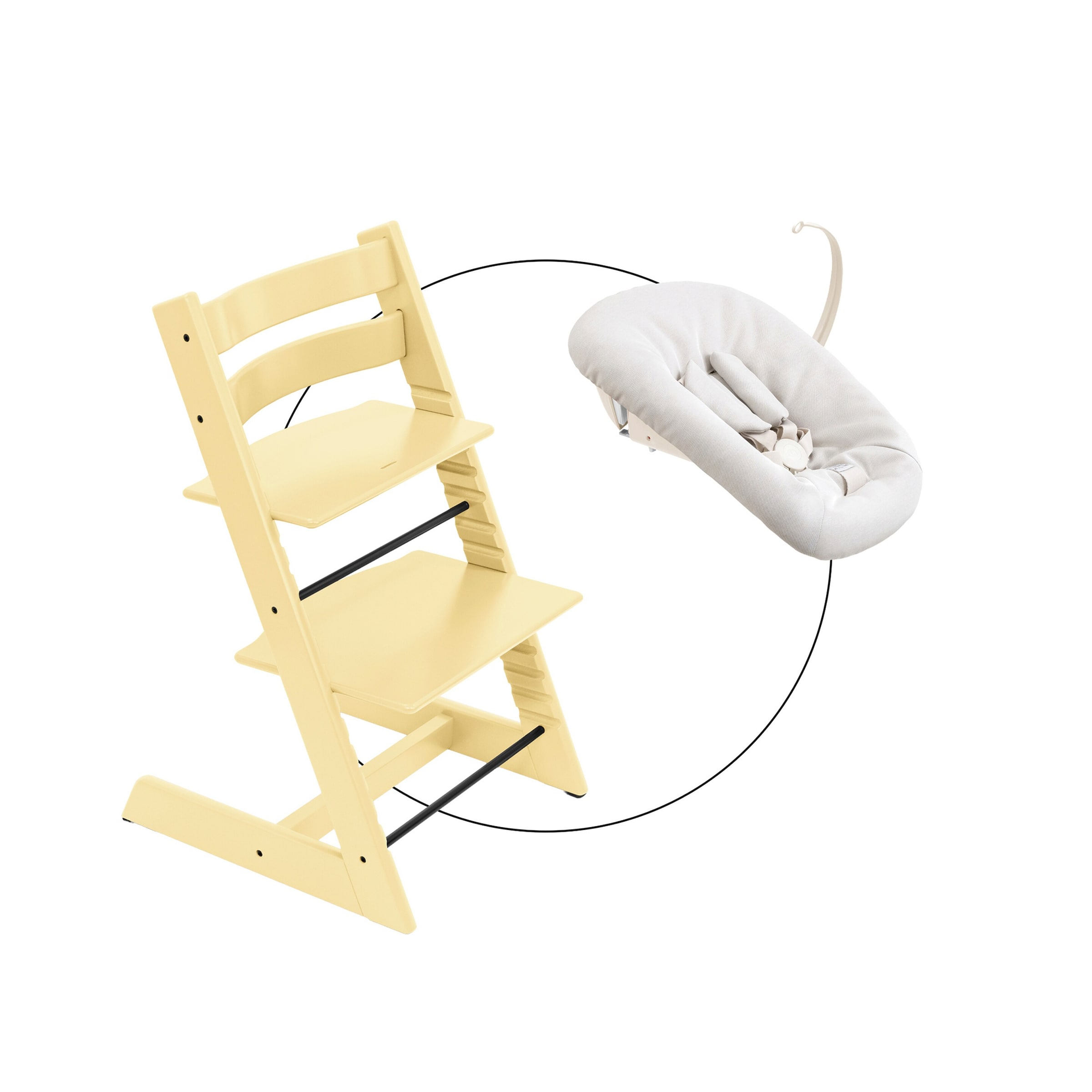 Stokke® Tripp Trapp® Bundle Treppenhochstuhl inklusive Newbornset Vanilla White