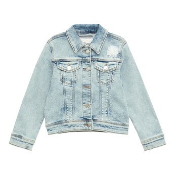 Jeansjacke Tüll-Blume