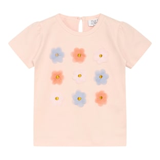 T-shirt fleurs en tulle