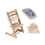 Produit Ensemble complet chaise haute évolutive avec kit nouveau-né light grey et kit bébé