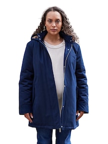 2-in-1-Umstandsjacke / Tragejacke mit Leo-Kunstfellfutter