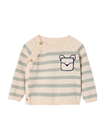 Baby Strickpullover mit Ziertasche